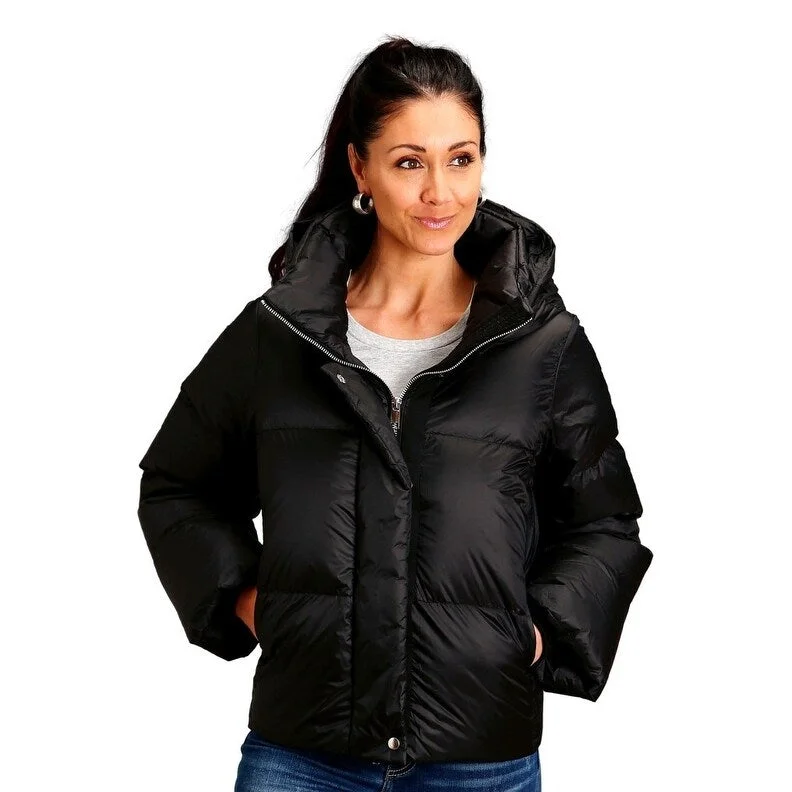 Roper Western Jacket Womens Quilted Puffer Black 03-098-0693-0120 BL