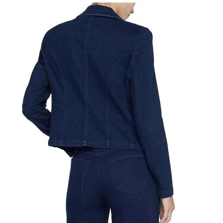 L'Agence Wayne Crop Denim Double Breasted Jacket Blazer Palomino