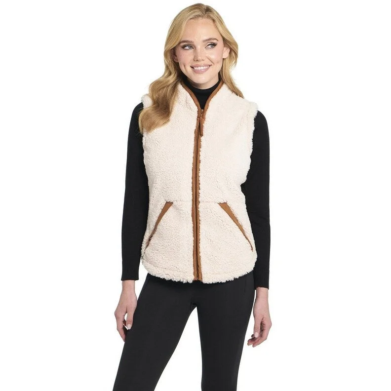 Cripple Creek Western Vest Womens Faux Shearling Aria Ivory CR19048