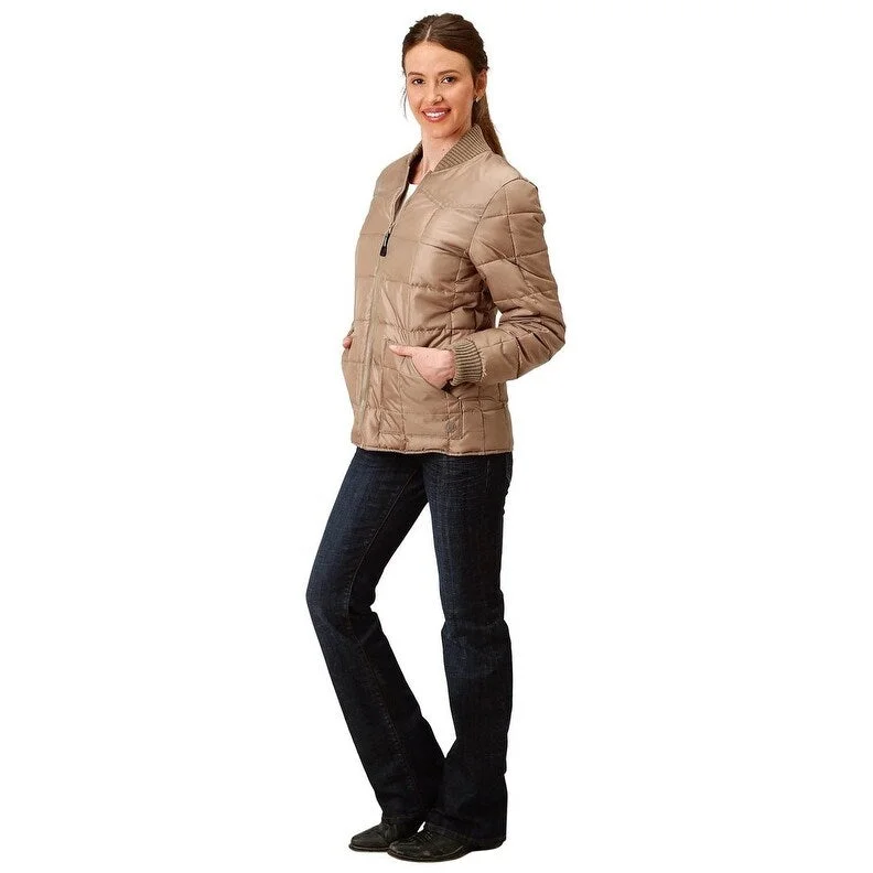 Roper Western Jacket Womens Quilted Khaki 03-098-0761-0523 BR