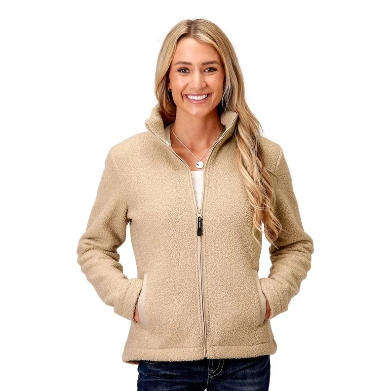 Roper Western Jacket Womens Zip Fleece Brown 03-098-0250-6176 BR