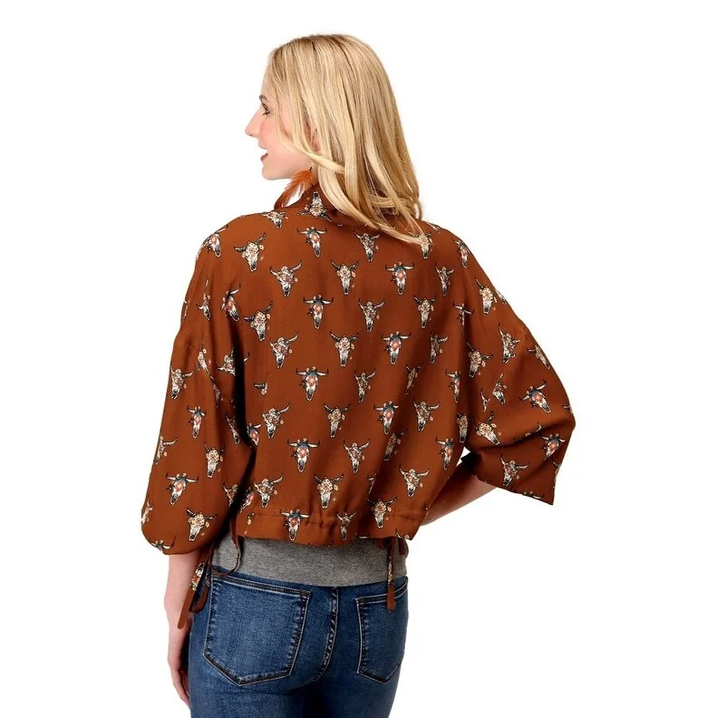 Roper Western Jacket Womens Dolman Skull Brown 03-098-0590-6104 BR