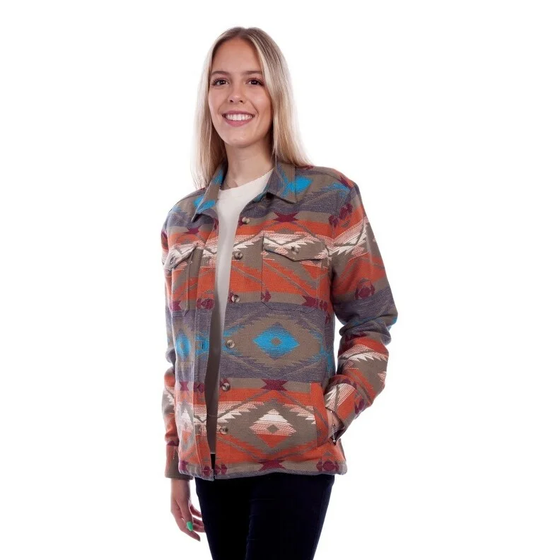 Scully Western Jacket Womens Southwest Shirt Jac Button Olive F0_HC748