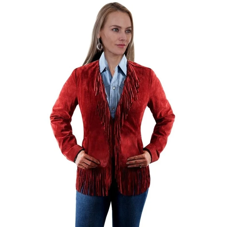 Scully Western Jacket Womens Suede Fringe Lined Leatherwear F0_L1003