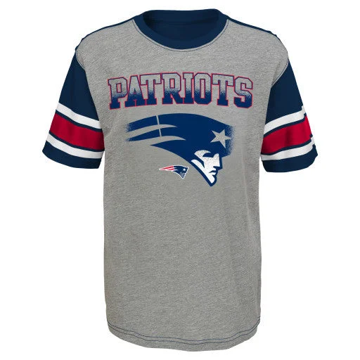 New England Patriots NFL Youth Striped Sleeve Shirt