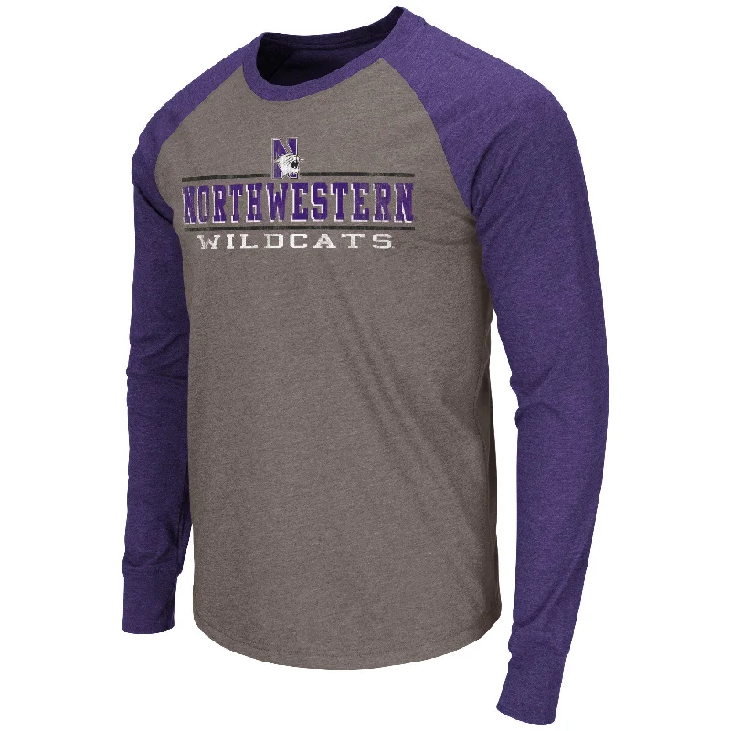 Northwestern Wildcats NCAA "Tailback" Long Sleeve Raglan Men's T-Shirt