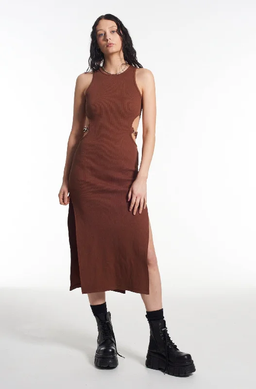 Darkside Vest Dress Brown