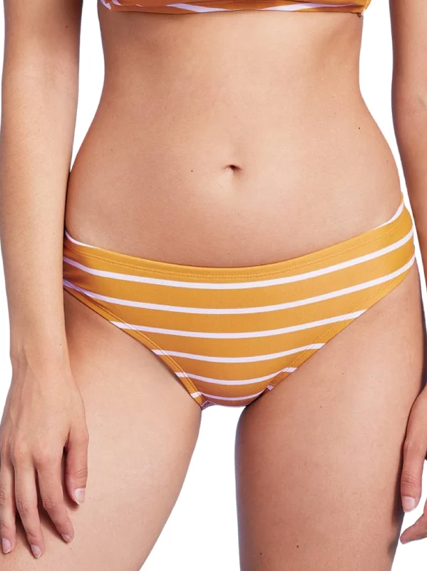 Women's Striped Bikini Bottom ,Mustard