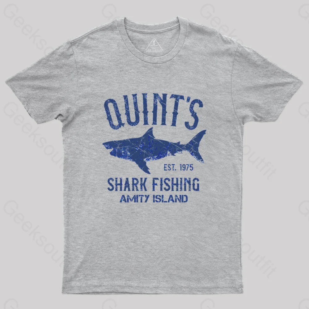 Quint's Shark Fishing Amity Island Nerd T-Shirt