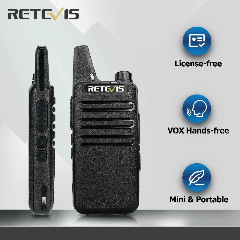 Retevis Mini Walkie Talkie 2 Pcs VOX USB Charging PMR 446 FRS License-free Portable Two Way Radio Station For Restaurant Retail