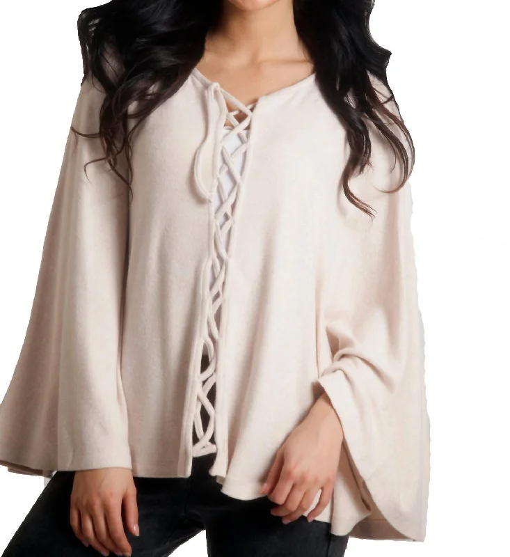 Jessica Kashmira Poncho In Beige