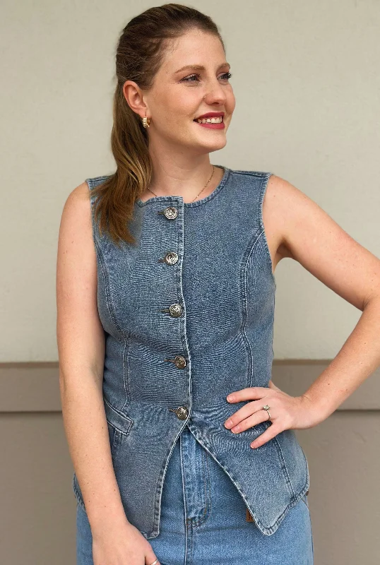 DENIM VEST TOP