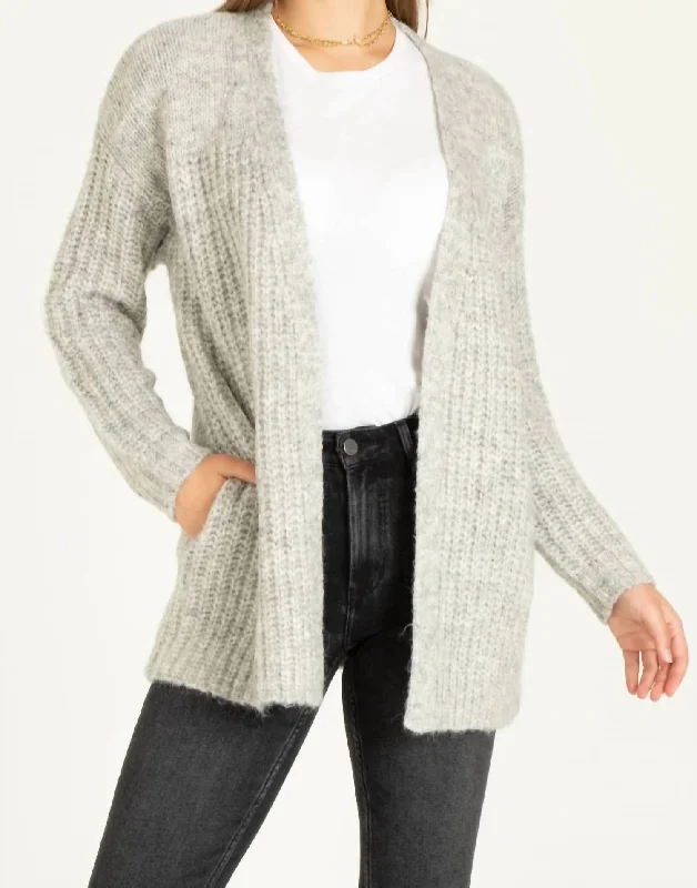 Hibiscus Cardigan In Heather Grey