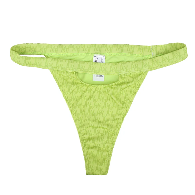 Women's ALL Over Brand Print Bikini Bottom,Neopn Green