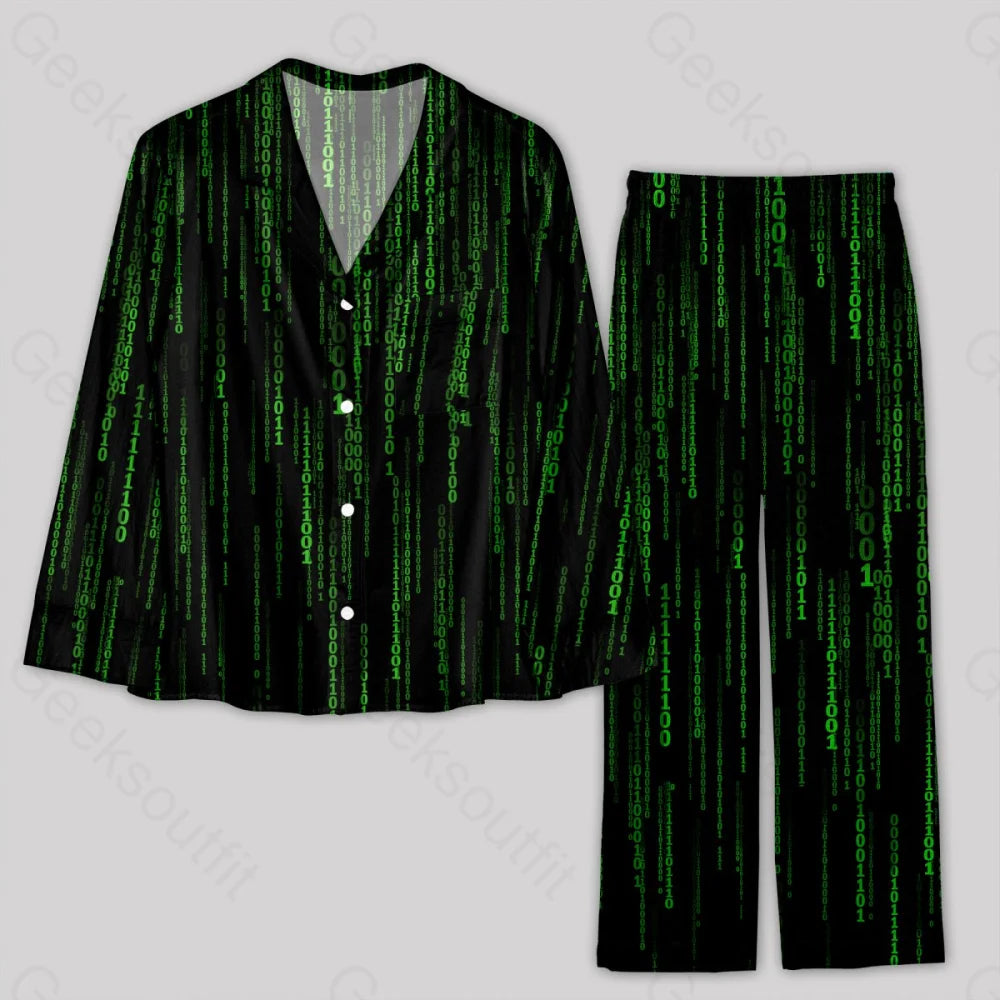 The Matrix Black Green Design Art Pajamas Set