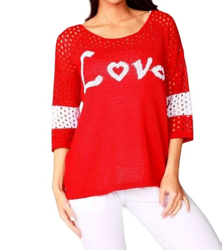 Crochet Love Crew In Red