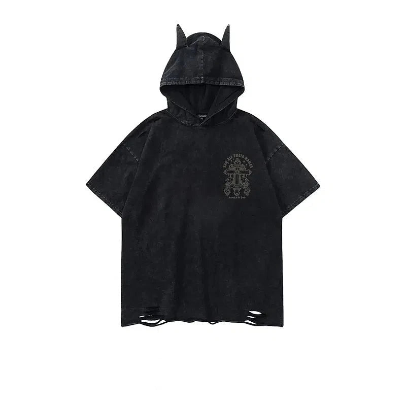 Washed Hooded T-shirt