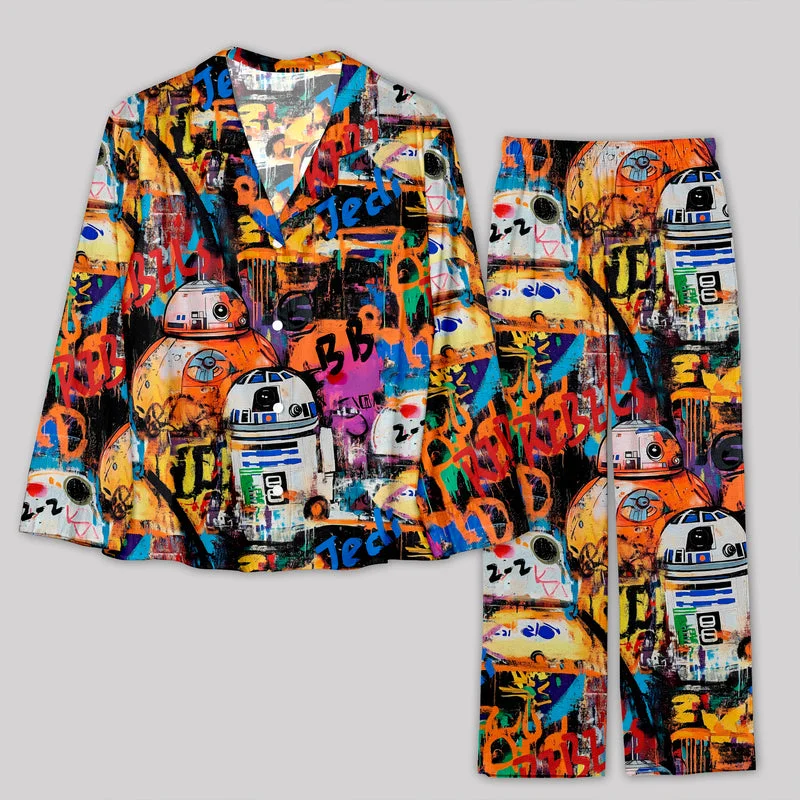 R2-D2 BB-8 Street Graffiti Art Pajamas Set