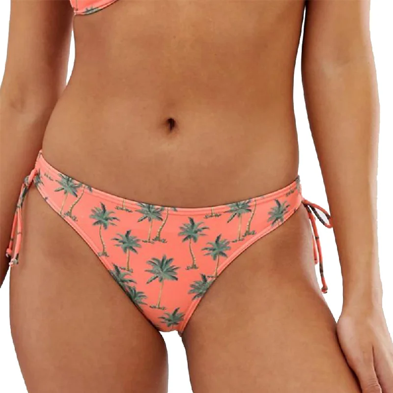 Women's Palm Printed Bikini Bottom,Coral