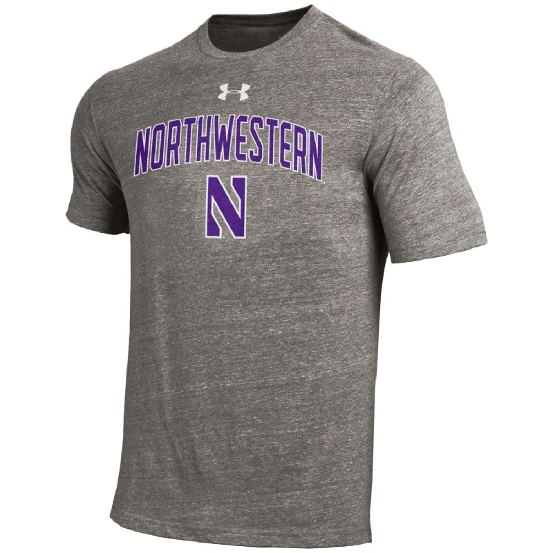 Northwestern Wildcats Under Armour Legacy Gray Word Tee