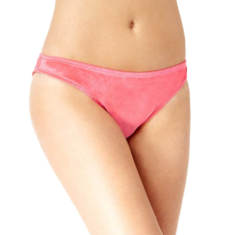 Women's Crushed Velvet Hipster Bikini Bottoms,Pink