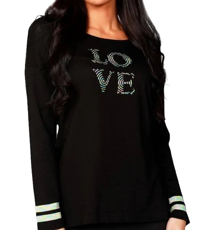 3/4 Love Crew Sweater In Black/multi