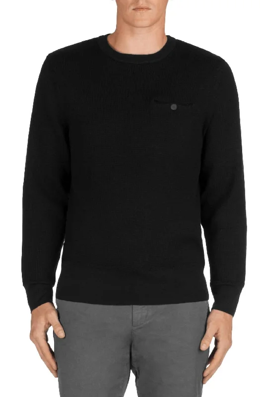 Coolidge Wool Crew Neck Sweater in Black