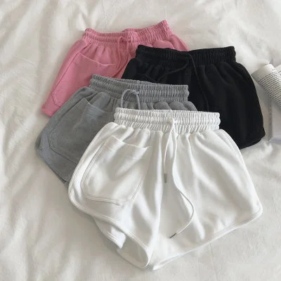 Sports shorts women's summer street style high waist loose and thin a-line hot pants wide leg pants casual yoga pants women