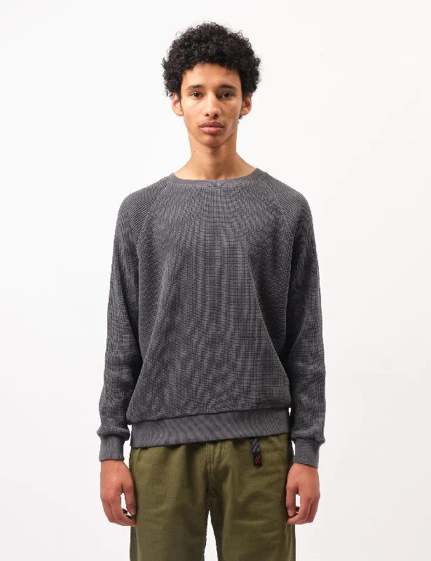 Gramicci Waffle Crew Sweatshirt - Pigment Black