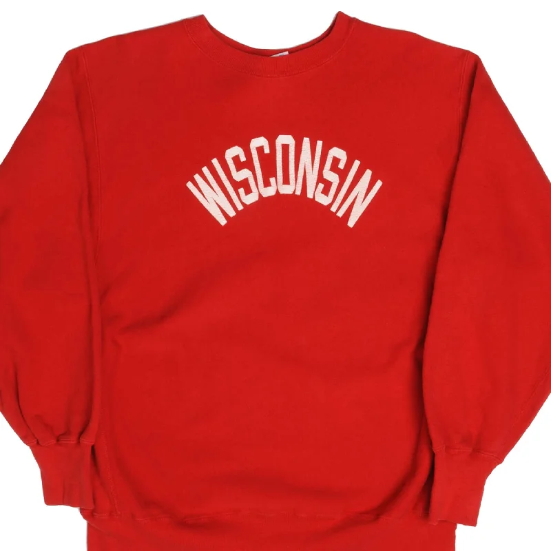 VINTAGE REVERSE WEAVE WISCONSIN UNIVERSITY CHAMPION SWEATSHIRT 1980S XL MADE USA