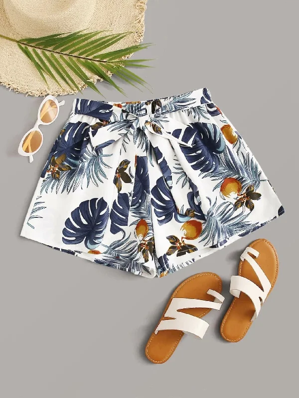 Tropical Knot Plus Size Shorts