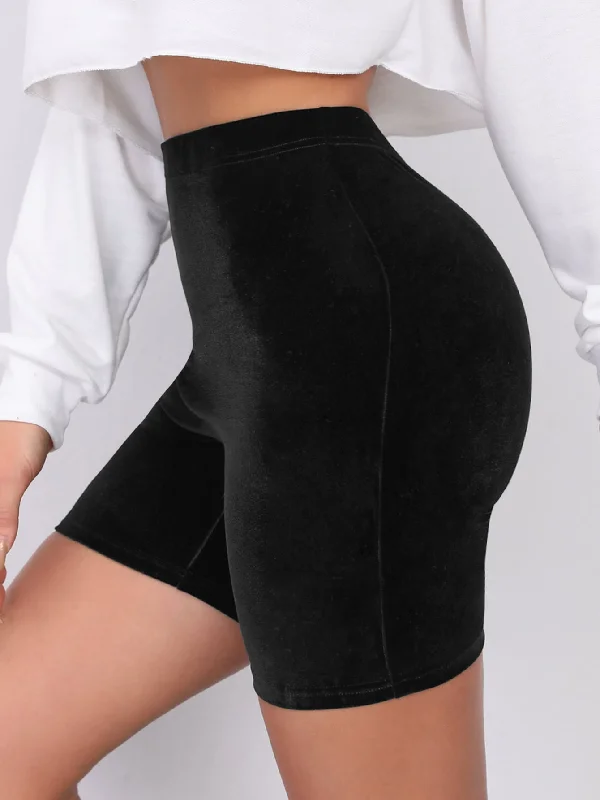 Sporty Plain Short Women Leggings