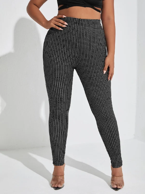 Plaid Long Plus Size Leggings