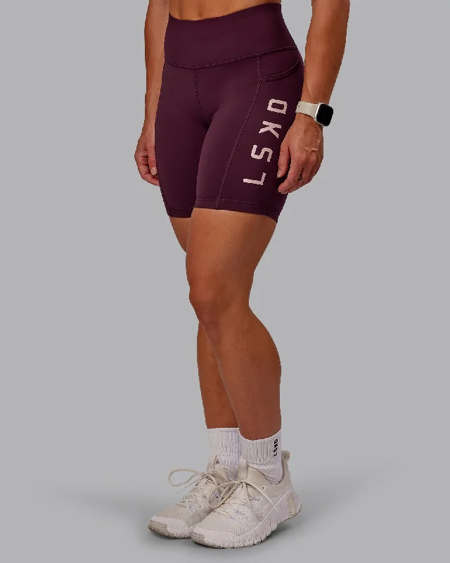 Rep Mid Shorts - Cherry Lacquer-Marshmallow