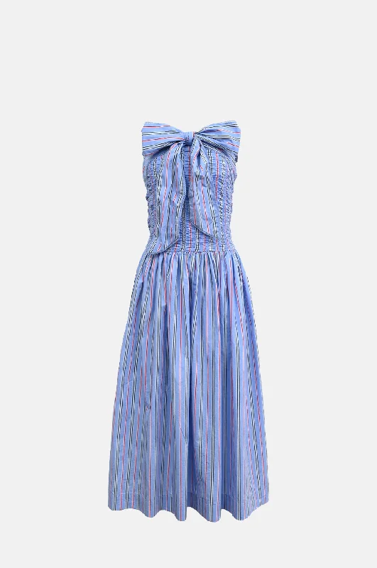 Mia Midi Dress Bold Blue Stripes