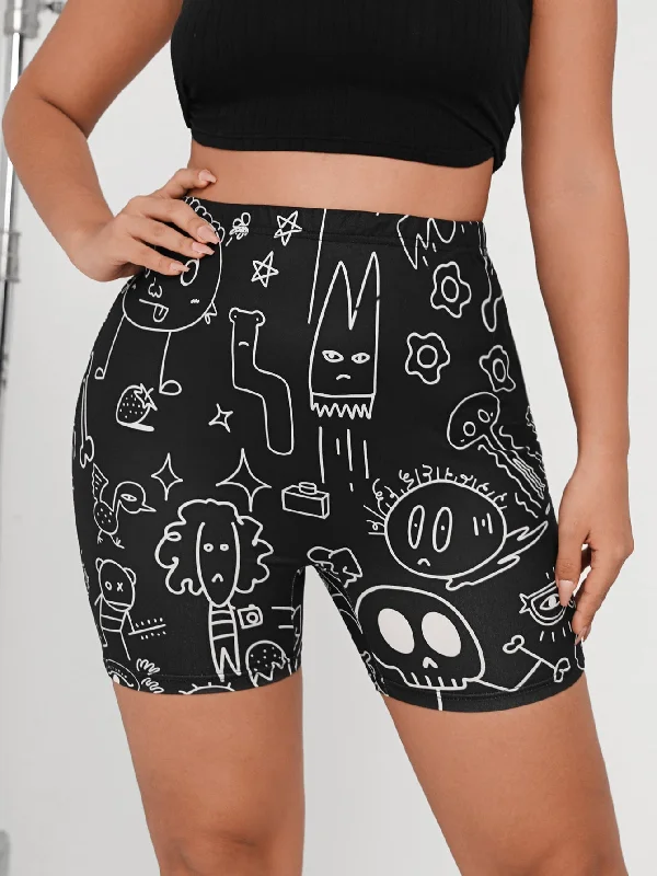 Cartoon Short Plus Size Leggings