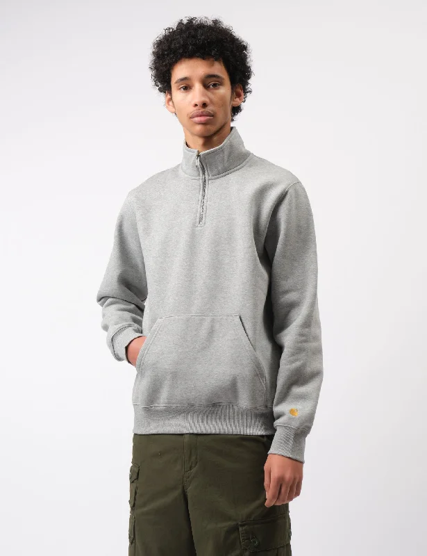 Carhartt WIP Chase Neck Zip Sweatshirt (Regular) - Grey Heather